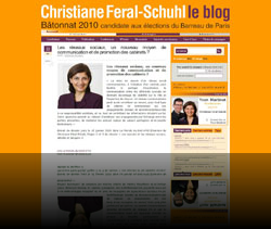 Blog (WordPress) de candidature au Bâtonnat 2010 Paris - www.feral-schuhl.com