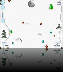 Jeux en Flash - Slalom de la boule de neige