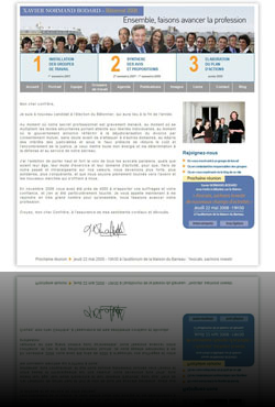 Site de candidature au Bâtonnat 2008 Paris - www.normand-bodard.com